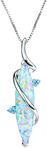 SILVER OPAL PENDANT NECKLACE