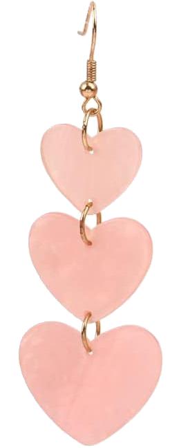 Pink Red Acrylic Love Heart Earrings Unique Lightweight Long Tassel Resin Hearts Dangle Drop Earrings for Women Girls Valentine's Day Jewelry