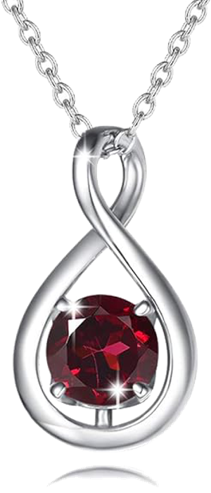 FANCIME Birthstone Necklaces for Women Fine Jewelry Sterling Silver Dainty Infinity Pendant Necklace Anniversary Birthday Gifts Christmas Gift for Her Women Girls Wife Mom Lady Daughter, Chain Extend